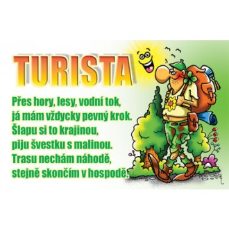 Vtipné trička / cedulky-certifikáty - Průkaz Turista